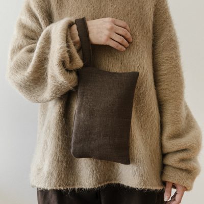 Dark brown pouch