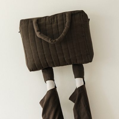 Dark brown weekender bag