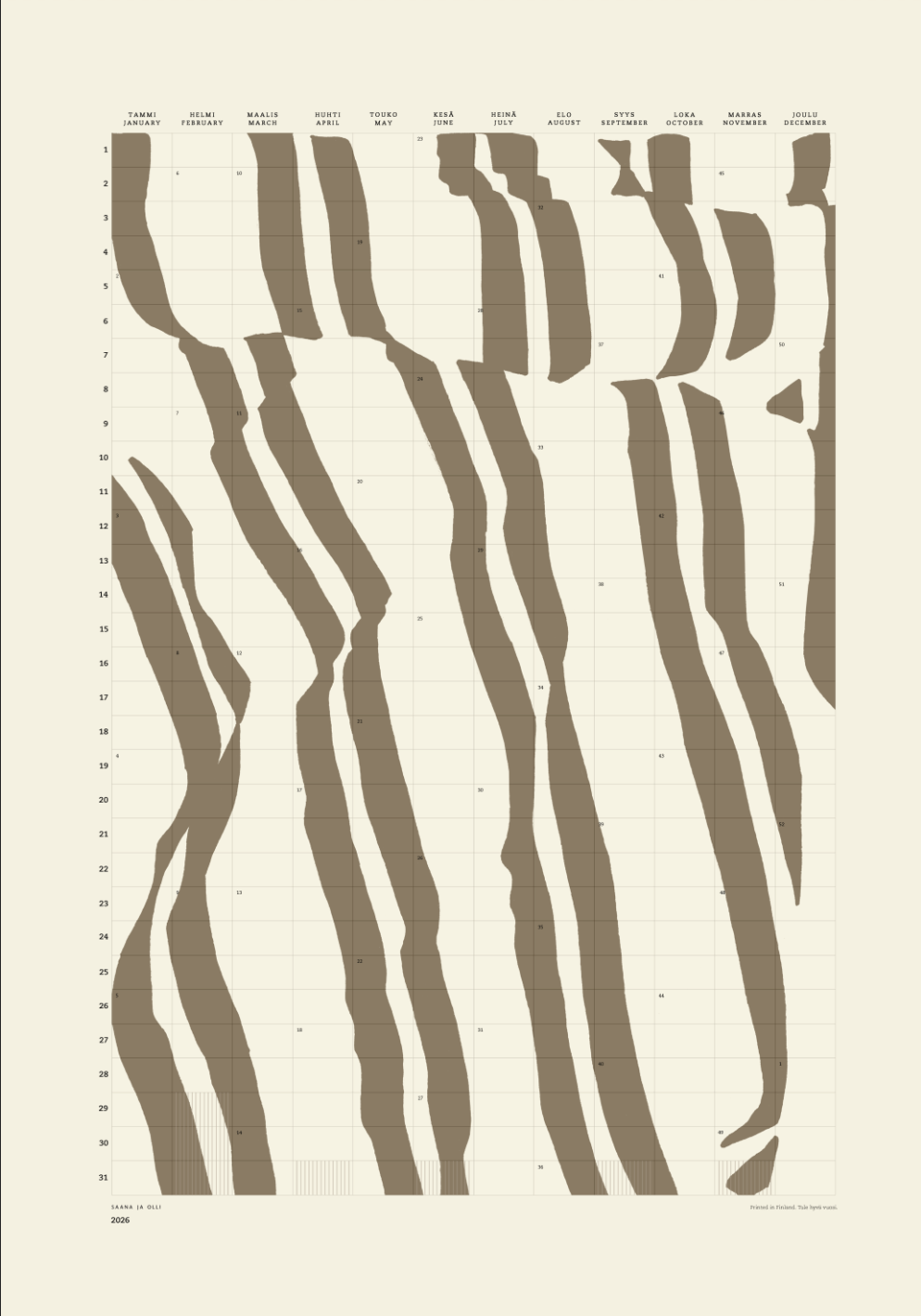 Wall calendar 2026